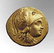 3 (5) SNG Tübingen 1086. Alexander d. Gr., Stater, Amphipolis um 336 v. Chr., Gewicht 8,60 g. Vs: Spätklassischer Athenakopf. Rs: Stehende Nike.