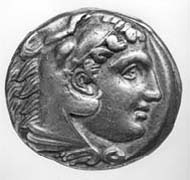 5 (7) SNG Tübingen 1092. Alexander d. Gr., Tetradrachme, Amphipolis um 323 v. Chr., Gewicht 17,01 g. Vs: Herakles im Löwenskalp. Rs: Thronender Zeus mit Adler und Szepter.