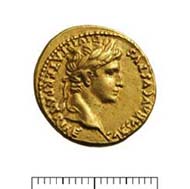 12 (15) RIC I2, 206. Augustus, Aureus, Lyon nach 2/1 v. Chr., Gewicht: 7,940 g. Vs: Porträt mit Lorbeerkranz, PATER PATRIAE Rs: Gaius und Lucius Caesar.