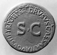 15 (20) RIC I2, 45. Tiberius, As, Rom 22-23 n. Chr., Vs: Porträt von Drusus II., Sohn des Tiberius. Rs: SC
