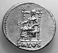 18 (25) RIC I2, 59. Nero, Aureus, Rom 64-68 n. Chr., Gewicht: 7,375 g. Vs: Bärtiges Porträt mit Lorbeerkranz. Rs: Sitzende Salus mit Schale.
