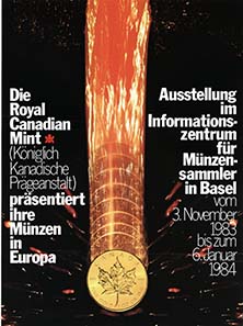 Die Ausstellung der Royal Canadian Mint in der Schweizerischen Kreditanstalt Basel.