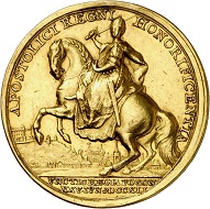Maria Theresia. Goldmedaille zu 10 Dukaten 1741 von A. Widemann auf ihre Krönung zur Königin von Ungarn in Preßburg. Gutes sehr schön. Taxe: 4.000 Euro. Aus Auktion Künker 294 (28./29. Juni 2017), Nr. 3421.