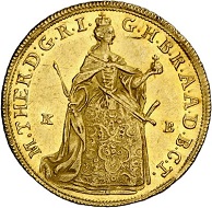 Maria Theresia. Dukat 1765, Kremnitz. Fast vorzüglich. Taxe: 400 Euro. Aus Auktion Künker 294 (28./29. Juni 2017), Nr. 3428.