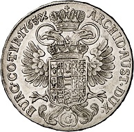 Maria Theresia. Halber Konventionstaler 1765, Günzburg. Fast vorzüglich. Taxe: 300 Euro. Aus Auktion Künker 293 (27./28. Juni 2017), Nr. 1631.