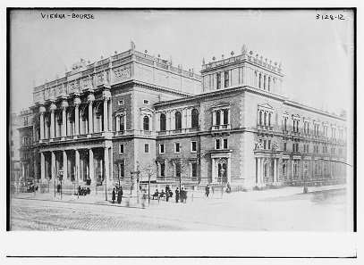 Die 1877 erbaute Wiener Börse. Glasnegativ, 1910-1915. Library of Congress, Prints and Photographs Division, Washington, D.C. 20540 USA, hdl.loc.gov/loc.pnp/pp.print.