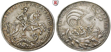 Ungarn. Kremnitz. 1/2 Georgstaler ohne Jahr (18 Jh.). Fast vorzüglich. 600 EUR.