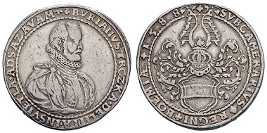 Los 868: Österreich, Neufürsten, Trczka, Burian von Lippa, 1540-1591. Doppeltaler 1588. ss/ss-vz. Ausruf: 2.500 Euro, Zuschlag: 23.000 Euro.