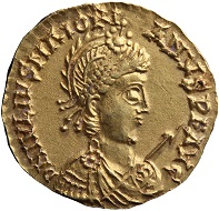 Ein solcher Solidus des Majorian bildet den zeitlichen Schlusspunkt des Liendener Schatzfundes. Foto: De Nederlandsche Bank.