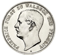 Los 2687: Waldeck. 5 Mark 1903 A Jaeger 171. Polierte Platte. Schätzpreis: 4.000 EUR.