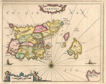 Diese historische Karte zeigt Guernsey zwischen 1757 und 1859.