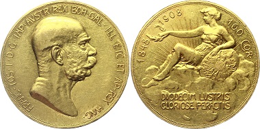 Los G253: Österreich. Kaiserreich. Franz Joseph, 1848-1916. Wien. 100 Kronen 1908 60. Regierungsjubiläum. Sehr schön-vorzüglich. 4.700 Euro.