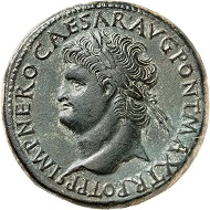 Nr. 153. Nero. Sesterz, Lugdunum, 66. RIC 517. Unangetastete jadegrüne Fundpatina. Vorzüglich. Taxe: 5.000 Euro.