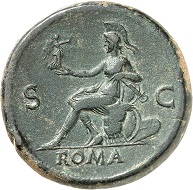 Nr. 153. Nero. Sesterz, Lugdunum, 66. RIC 517. Unangetastete jadegrüne Fundpatina. Vorzüglich. Taxe: 5.000 Euro.