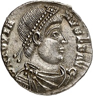 Nr. 485. Iovianus. Siliqua, Arles, 363-365. RIC 331. Selten. Fein getönt. Vorzüglich. Taxe: 750 Euro.