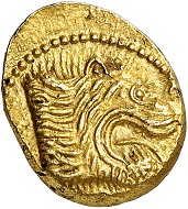 Nr. 86: Populonia (Etrusker). AV-50 Asses, 300-250 v. Chr. Aus Auktion Hess-Leu 1 (1954), Nr. 19. Aus Sammlung Tetzlaff-Gahrmann. Selten. Vorzüglich.Taxe: 5.000,- Euro.