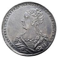 Nr. 5096: Russland. Katharina I., 1725-1727. Rubel 1726, Moskau, Roter Münzhof. Sehr selten. Vorzüglich bis Stempelglanz. Taxe: 15.000,- Euro.