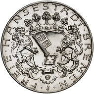Nr. 5553: Bremen. 5 Mark 1904. Äußerst selten. Fast Stempelglanz aus Polierter Platte. Taxe: 35.000,- Euro.