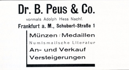 Anzeige von Adolph Hess Nachf. unter neuem Namen.
