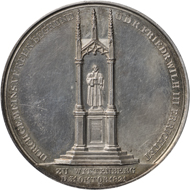 Luther-Denkmal in Wittenberg, 1821, Medaille von A. Fr. König, Silber.