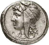 Nr. 130: Sikulopunier (Sizilien). Tetradrachme, ca. 320-310. Gutes sehr schön. Taxe: 25.000,- Euro.