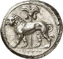Nr. 130: Sikulopunier (Sizilien). Tetradrachme, ca. 320-310. Gutes sehr schön. Taxe: 25.000,- Euro.