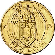 Karl II. 100 Lei 1939 auf den 100. Geburtstag von Karl I. Aus Sammlung Phoibos. Sehr selten. Vorzüglich. Taxe: 20.000,- Euro. Aus Künker Auktion 298 (28. September 2017), Nr. 4441.