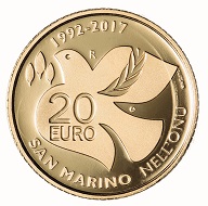 San Marino / 20 Euro / Gold .900 / 6,451 g / 21 mm / Design: Antonella Napolione (Vorderseite) und Andrew Lewis (Rückseite) / Auflage: 500.