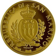 San Marino / 50 Euro / Gold .900 / 16,129 g / 28 mm / Design: Antonella Napolione (Vorderseite) und Andrew Lewis (Rückseite) / Auflage: 500.