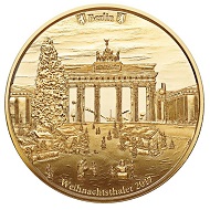 Der Weihnachtsthaler in Gold.