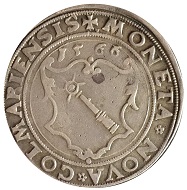 Guldentaler aus Kolmar von 1566.