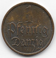 1 Pfennig Danzig 1937. Foto: Angela und Reiner Graff.