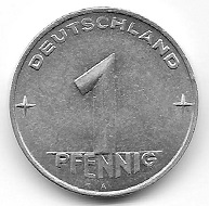 1 Pfennig DDR 1953. Foto: Angela und Reiner Graff.
