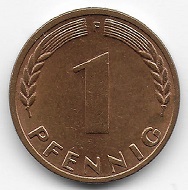 1 Pfennig Deutschland 1969 F. Foto: Angela und Reiner Graff.