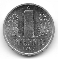 1 Pfennig DDR 1989. Foto: Angela und Reiner Graff.