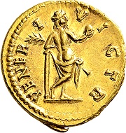 Septimius Severus für Julia Domna. Aureus 193/196, Rom. Selten. Vorzüglich bis Stempelglanz. Aus deutschem Privatbesitz, erworben vor 2000.