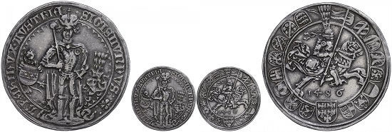 Los 283: Erzherzog Sigismund. Guldiner, 1486, Hall. Kl. Sammlerpunze auf dem Avers, Randschlag. ss-vz. Taxe: 3.000 Euro. Zuschlag: 9.000 Euro.