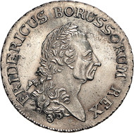 Der Alte Fritz - Das seit 1771 auf allen Talern verwendete eindrucksvolle Altersbildnis Friedrich II. ziert auch seinen