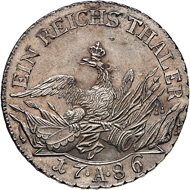 Der Alte Fritz - Das seit 1771 auf allen Talern verwendete eindrucksvolle Altersbildnis Friedrich II. ziert auch seinen