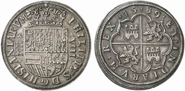 Felipe II (1556-1598). 8 Reales 1589, Segovia. Aus Auktion Künker 188 (2011), 342.
