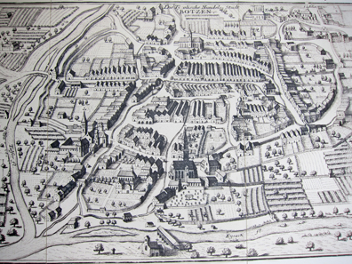 Stadtplan von Bozen. Von Gabriel Bodenehr von 1710/20. Foto: KW.