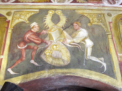 Das Wappen der Vintler mit den zwei weißen Bärentatzen. Foto: KW.