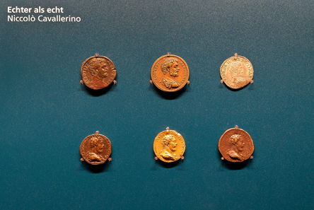 Gruppenansicht der verschiedenen Vorbilder und Ausführungen einer Medaille von Niccolò Cavallerino auf den venezianischen Feldherrn Guido Rangoni (1485-1539).