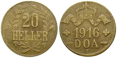 Deutsch Ostafrika, 20 Heller 1916, Tabora. Me. J. 724b. Ritter, Sonderliste