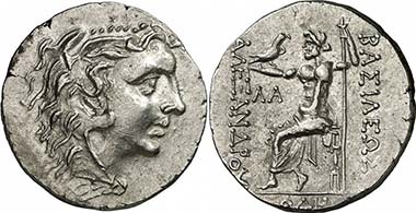 Odessos (Thrakien). Tetradrachme, 125-70 v. Chr. Der Herakleskopf trägt hier die Gesichtszüge Mithradates III. Aus Auktion Gorny & Mosch 186 (2010), 1285.