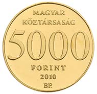 999 Feinheit - 5.000 HUF - Größe: 11 mm - Gewicht: 0,5 g - Auflage: 10.000 - Designer: László Szlávics Jr.