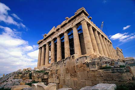 Der Parthenon von Athen - bezahlt mit athenischen Tetradrachmen.