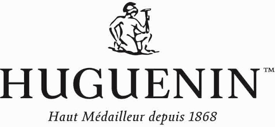 Die Firmenlogos von Gravura Kunstpräge GmbH und von Huguenin SA.