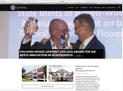 Screenshot der neuen Website der Staatlichen Münzen Baden-Württemberg.