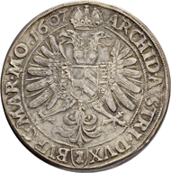 Los 2020: Römisch Deutsches Reich, Rudolf II. (1576-1612). Doppeltaler 1607, Münzstätte Kuttenberg. Schätzpreis: 4.000 CHF / Erzielter Preis: 18.000 CHF (exkl. Aufgeld).